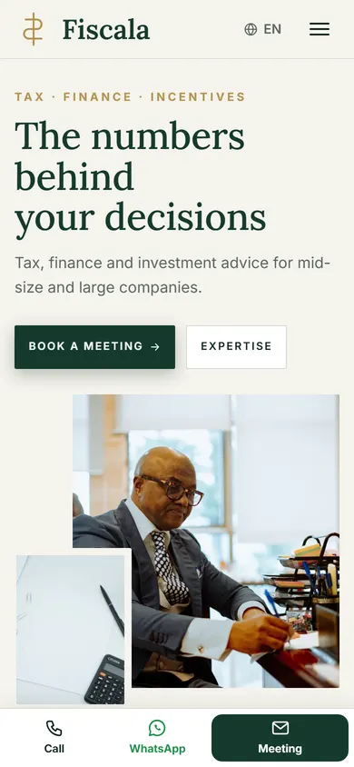 Fiscala · Financial Advisory on a phone