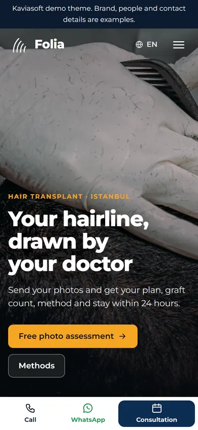 Folia · Hair Transplant on a phone