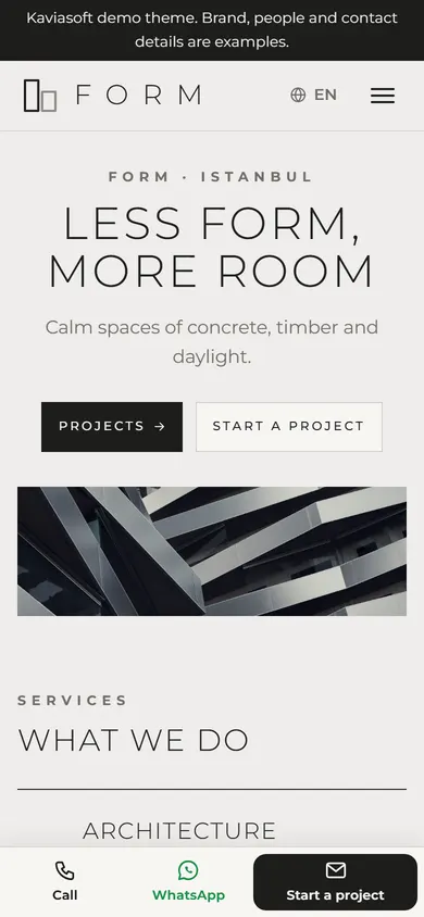 FORM · Minimal Architecture on a phone