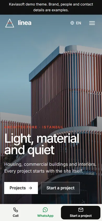 Linea · Architecture Studio on a phone