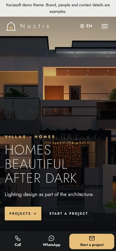 Noctis · Villas & Homes on a phone