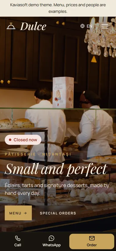 Dulce · Pâtisserie on a phone