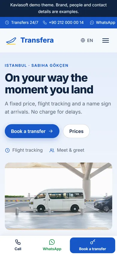 Transfera · Airport Transfer on a phone
