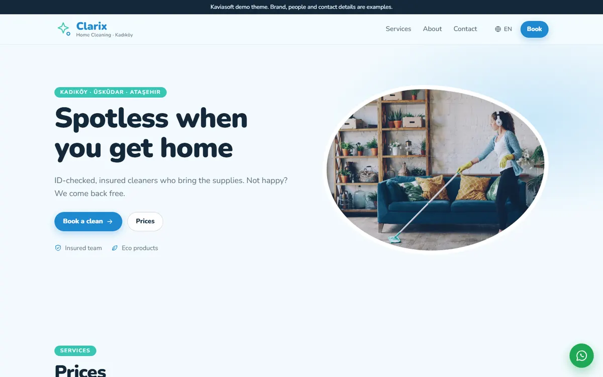 Clarix · Home Cleaning screenshot
