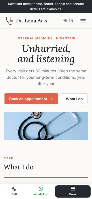 Praxis · Doctor's Practice on a phone
