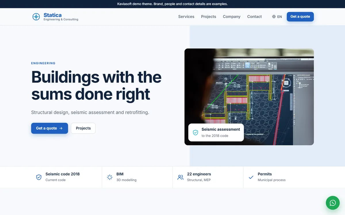 Statica · Engineering Consultancy screenshot