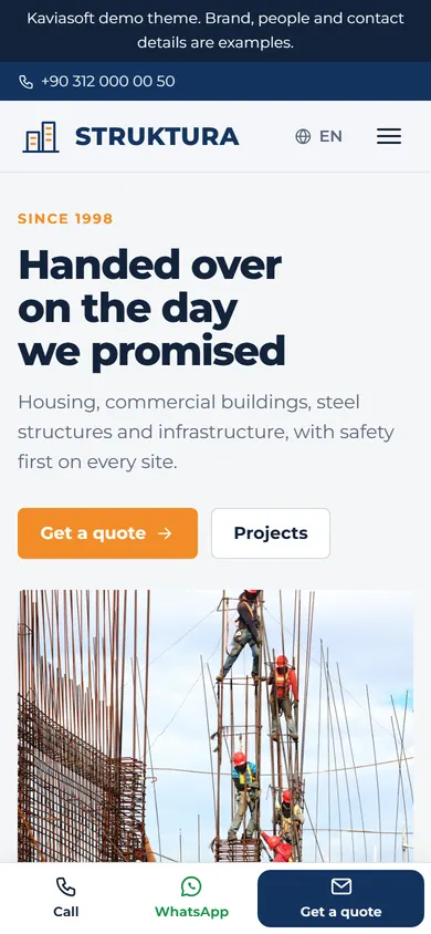 Struktura · Construction Company on a phone