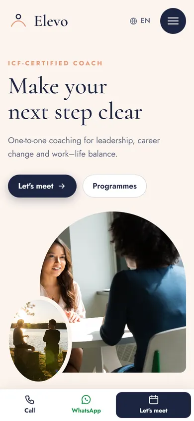 Elevo · Coaching on a phone