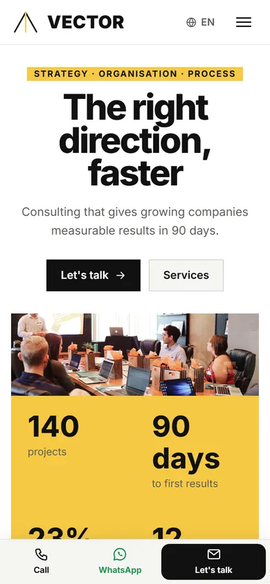 Vector · Management Consulting on a phone