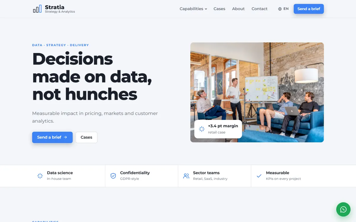 Stratia · Strategy & Analytics screenshot