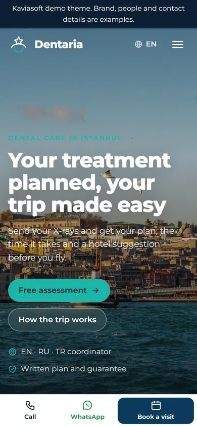 Dentaria · Dental Tourism on a phone