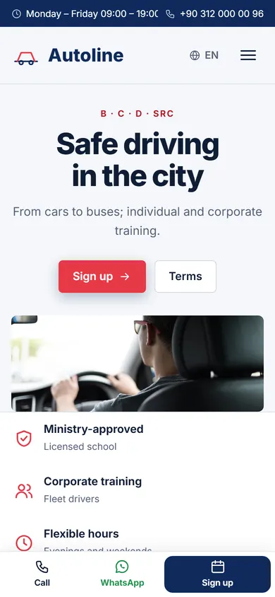 Autoline · City Driving School on a phone