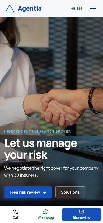 Agentia · Insurance Broker on a phone