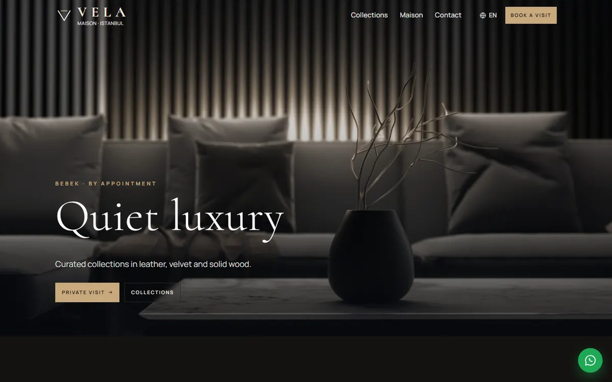 Vela · Luxury Showroom screenshot