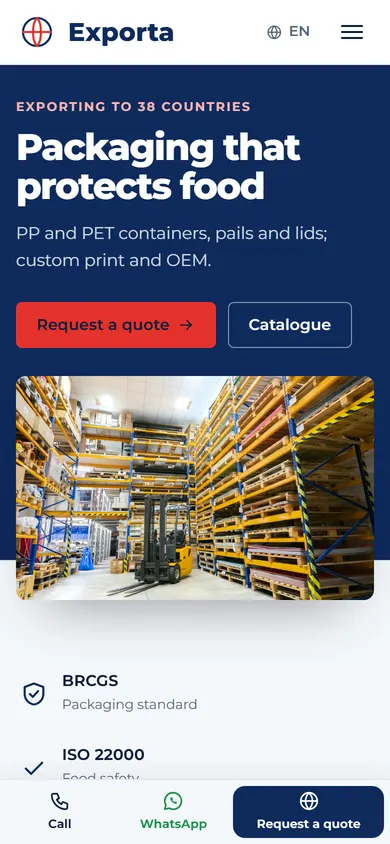 Exporta · Export Catalogue on a phone