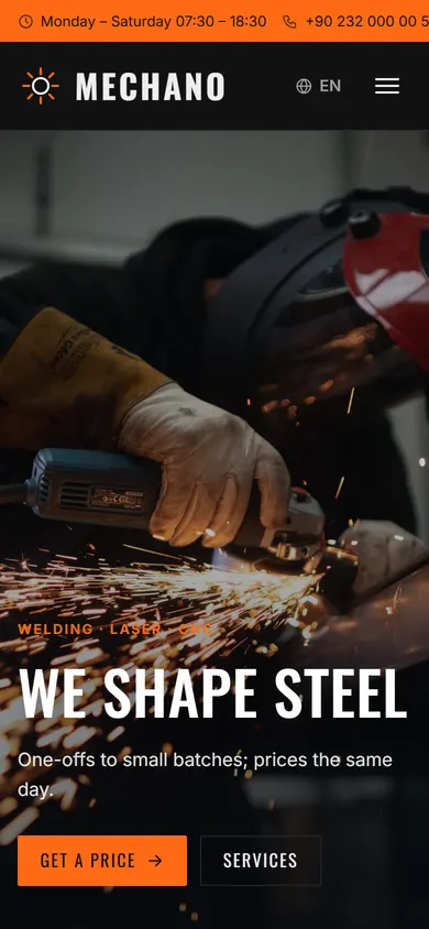 Mechano · Metal Fabrication on a phone