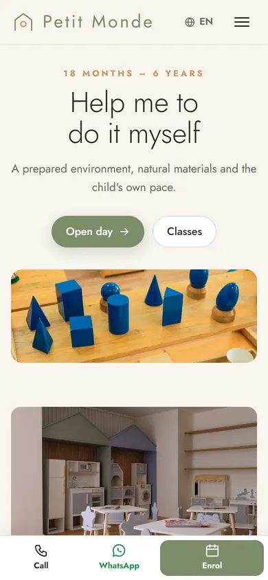 Petit Monde · Montessori on a phone