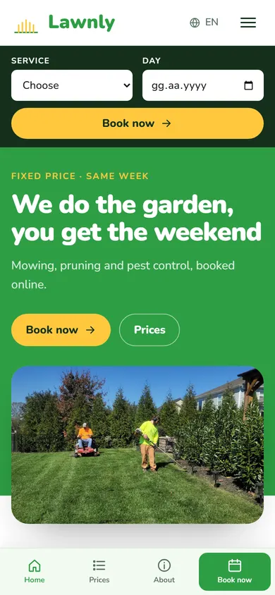 Lawnly · Garden Care on a phone