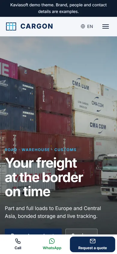 Cargon · Freight & Logistics on a phone