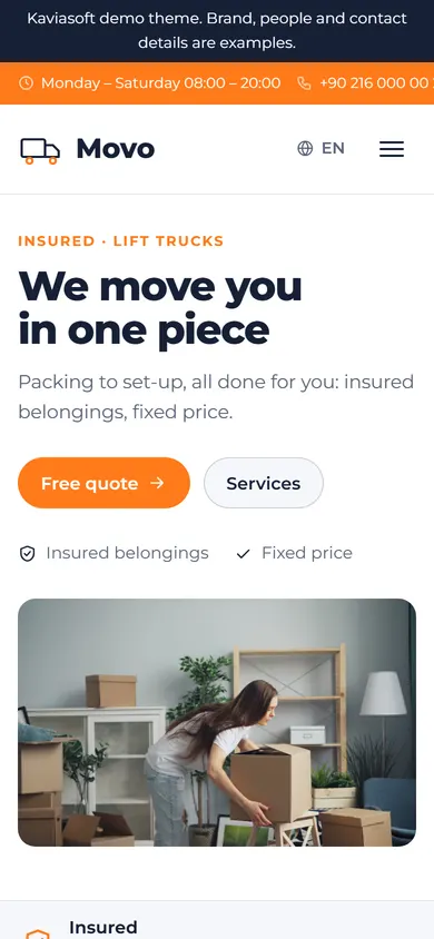 Movo · Home Moving on a phone