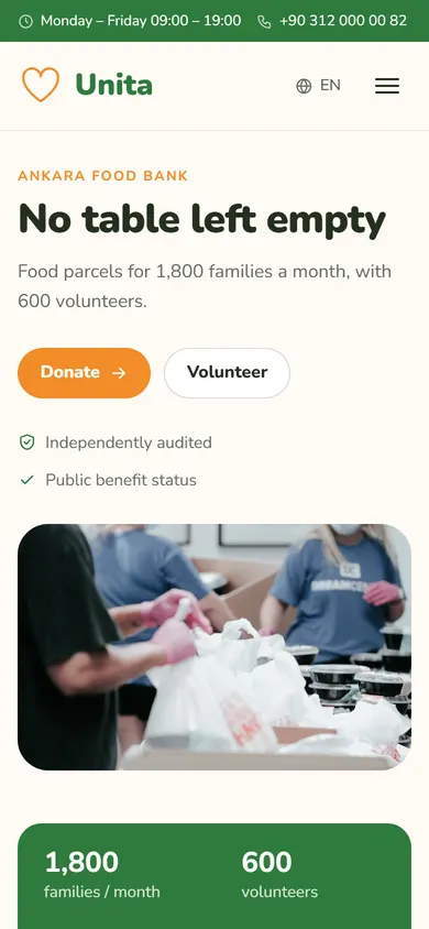 Unita · Charity on a phone