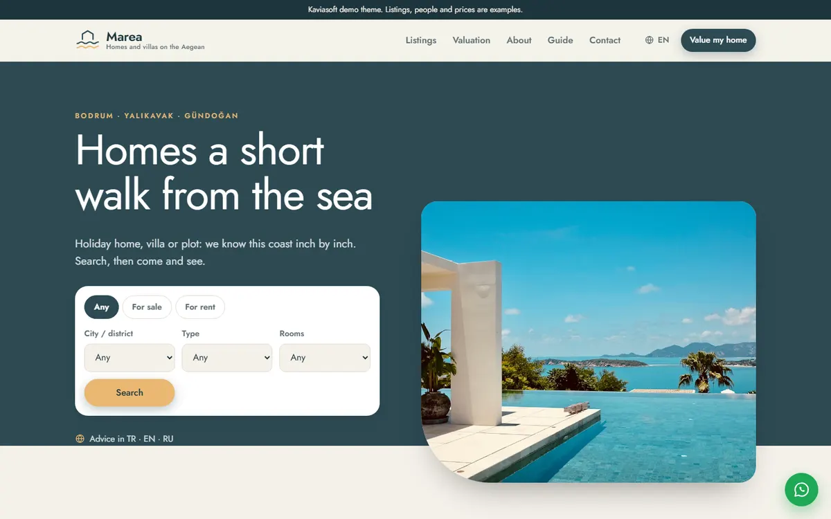 Marea · Coastal Homes & Villas screenshot