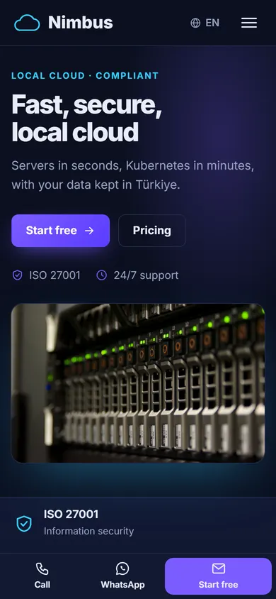 Nimbus · Cloud & Hosting on a phone