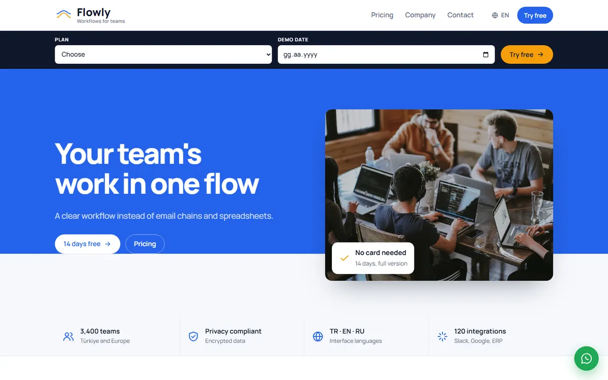 Flowly · SaaS Product screenshot