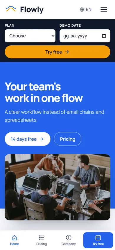 Flowly · SaaS Product on a phone