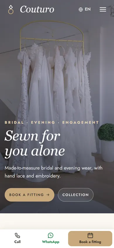 Couturo · Bridal & Evening on a phone