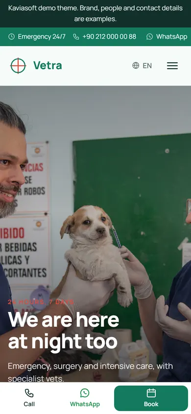 Vetra · Animal Hospital on a phone