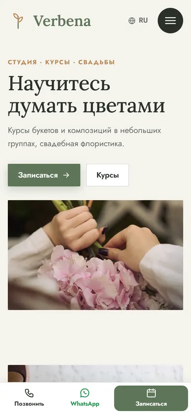 Verbena · Флористическая студия на телефоне