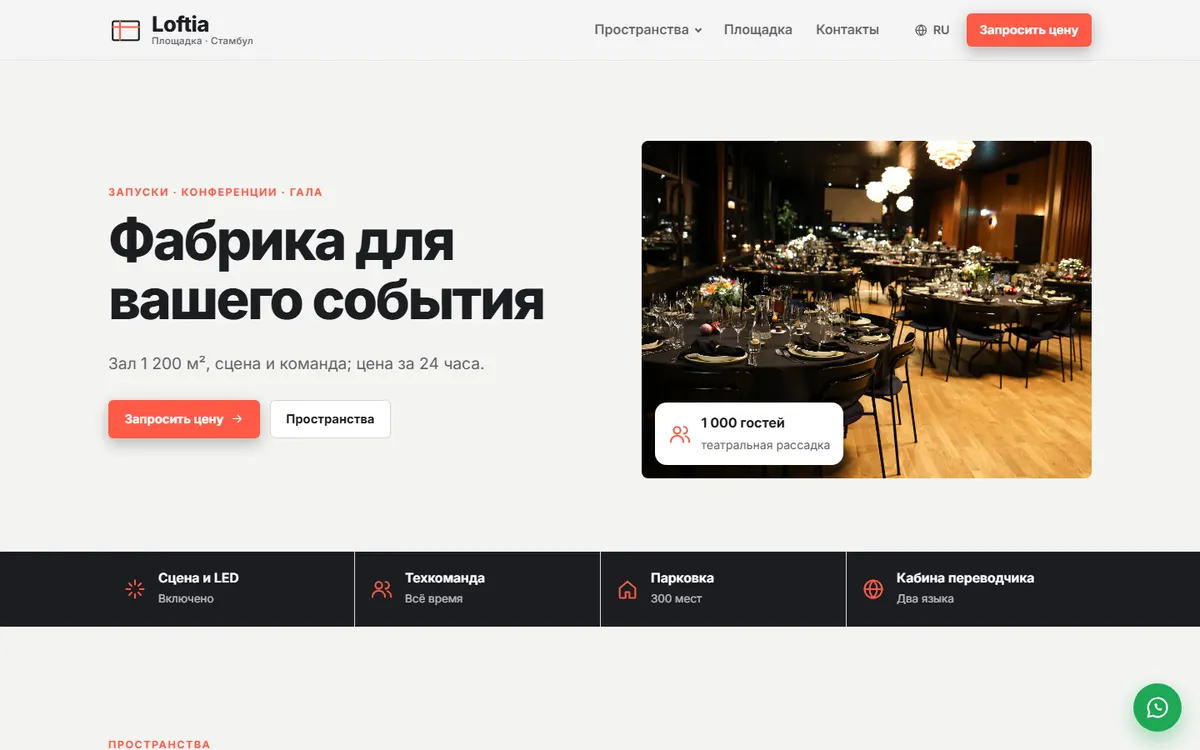 Loftia · Площадка для мероприятий скриншот