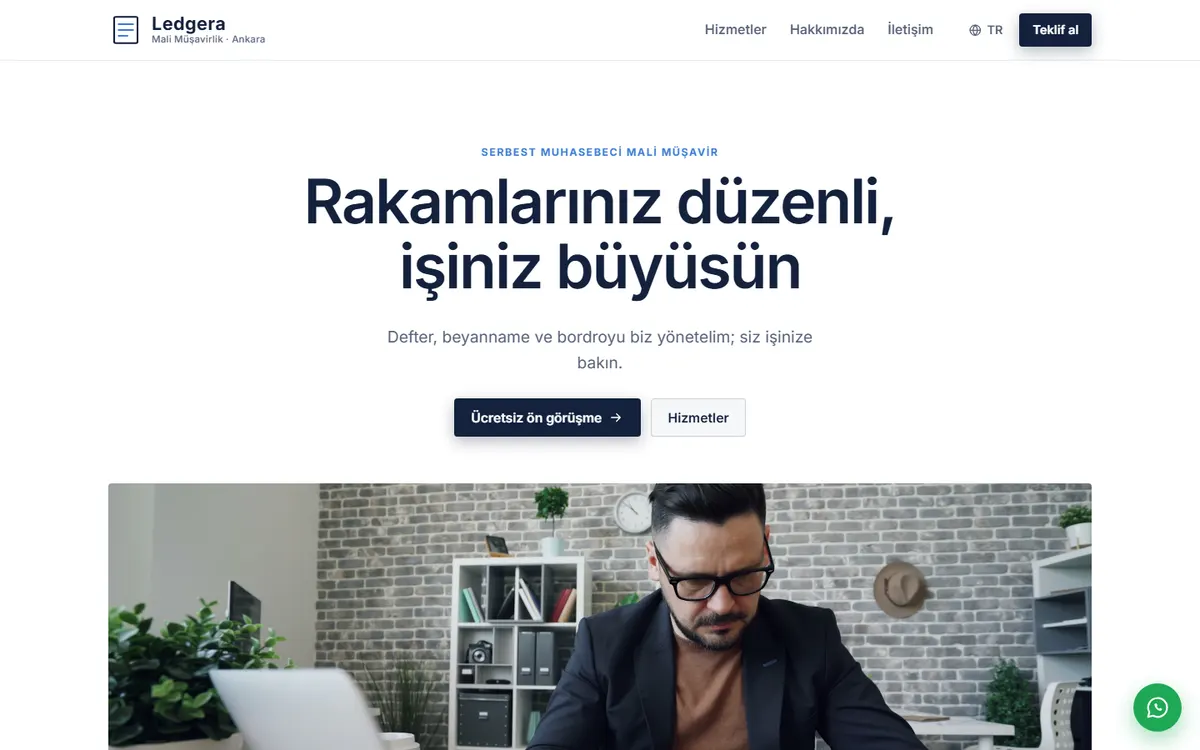 Ledgera · Mali Müşavirlik ekran görüntüsü