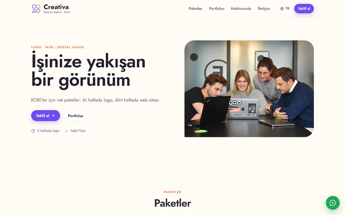 Creativa · Tasarım Ajansı ekran görüntüsü