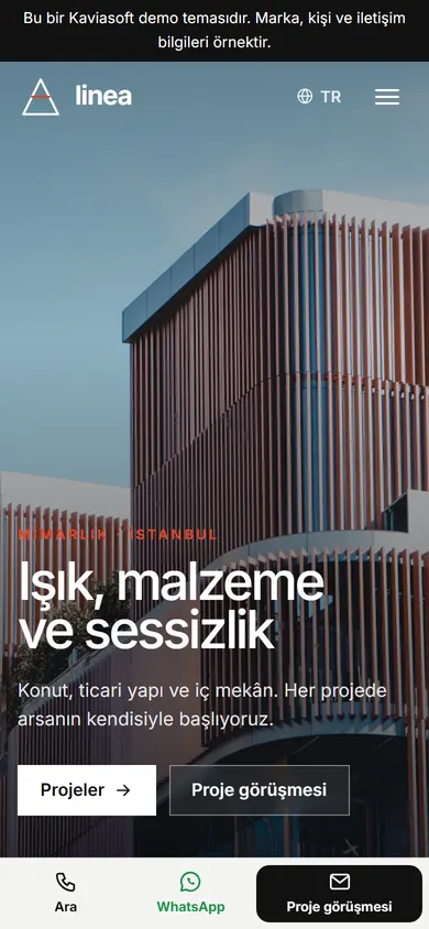 Linea · Mimarlık Ofisi telefonda