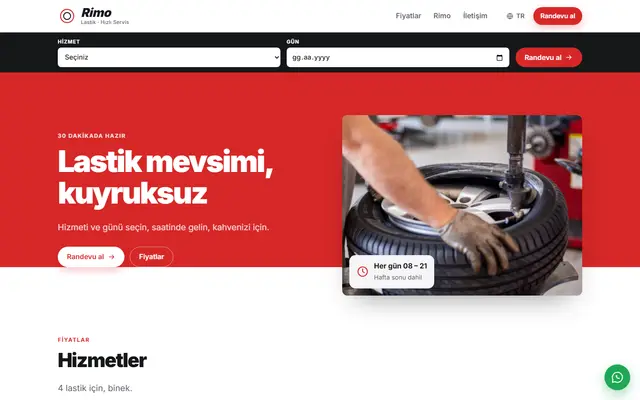 Rimo · Lastik ve Hızlı Servis ekran görüntüsü