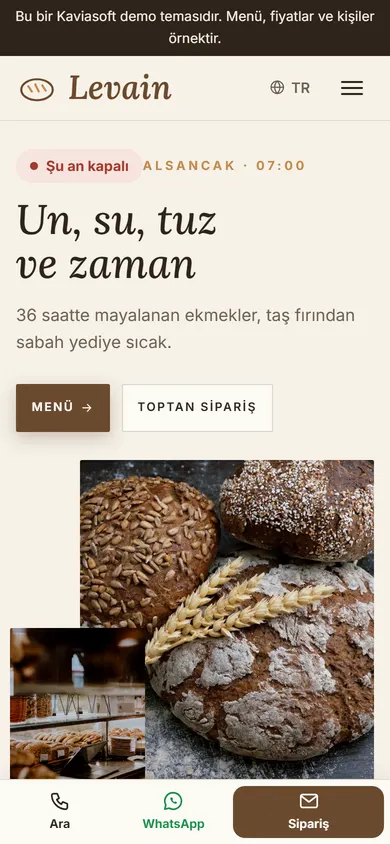 Levain · Ekşi Maya Fırın telefonda