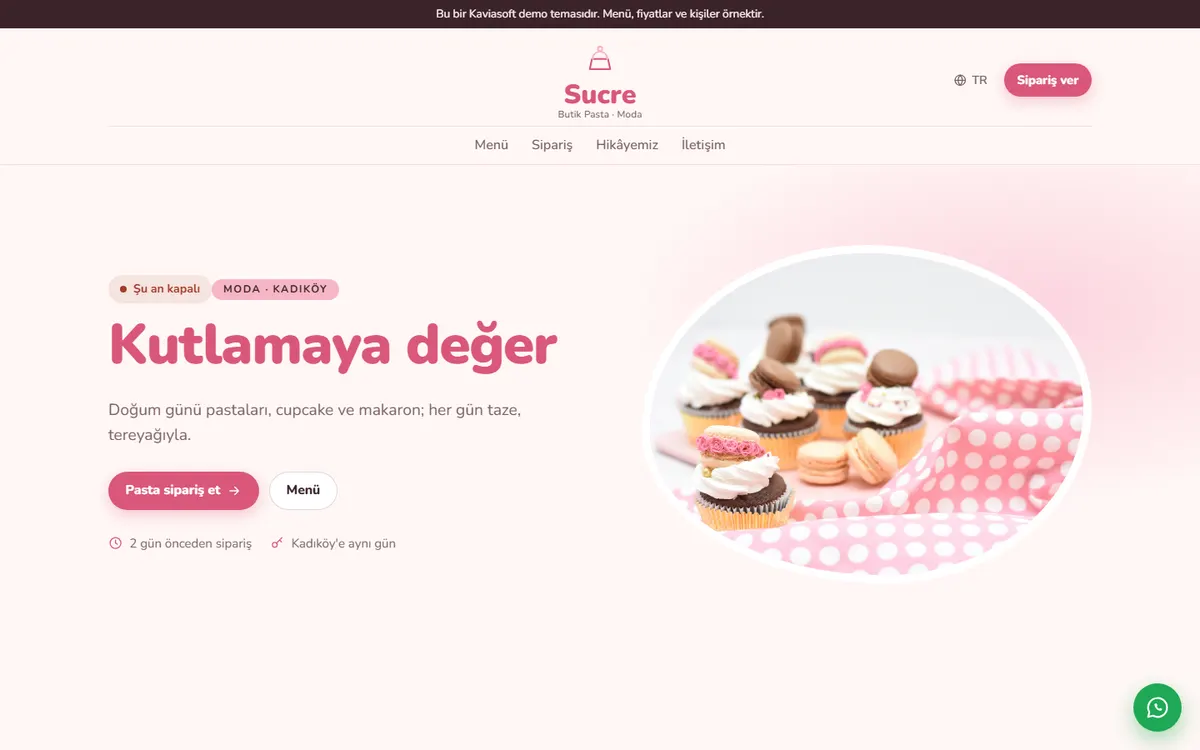 Sucre · Butik Pasta ekran görüntüsü