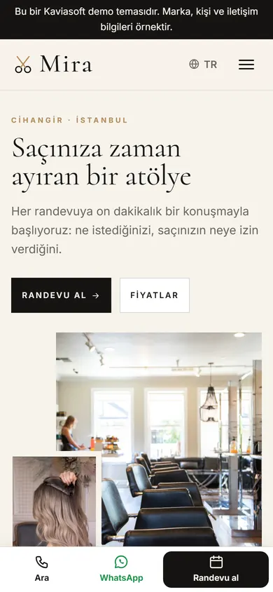 Mira · Kuaför telefonda