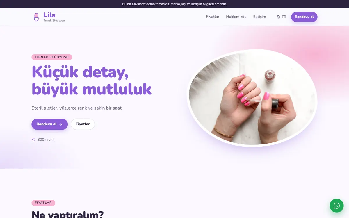 Lila · Tırnak Stüdyosu ekran görüntüsü