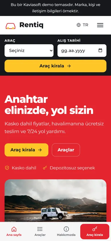 Rentiq · Araç Kiralama telefonda