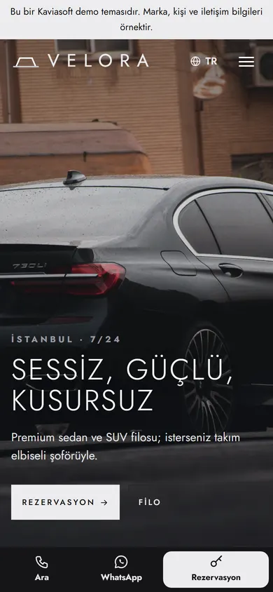 Velora · Premium Araç ve Şoför telefonda