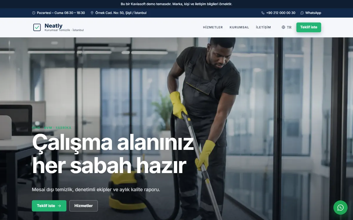 Neatly · Kurumsal Temizlik ekran görüntüsü