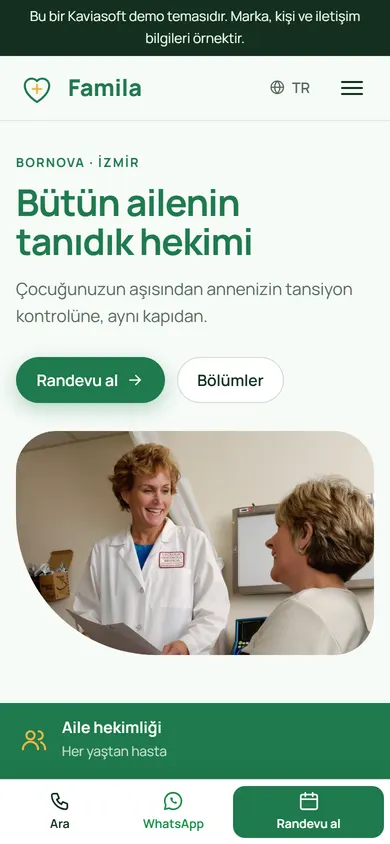 Famila · Aile Polikliniği telefonda