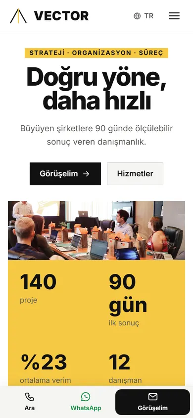 Vector · Yönetim Danışmanlığı telefonda