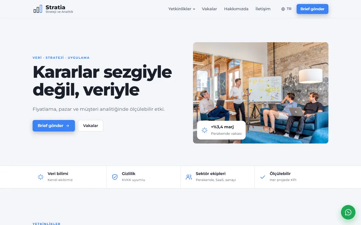 Stratia · Strateji ve Analitik ekran görüntüsü