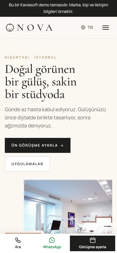 Nova · Diş Estetiği Butik telefonda