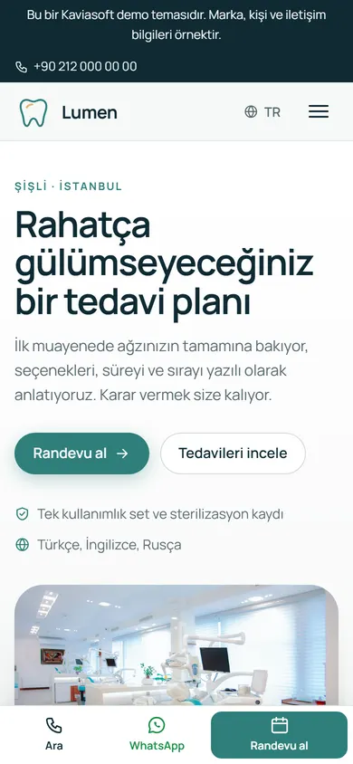 Lumen · Diş Kliniği telefonda