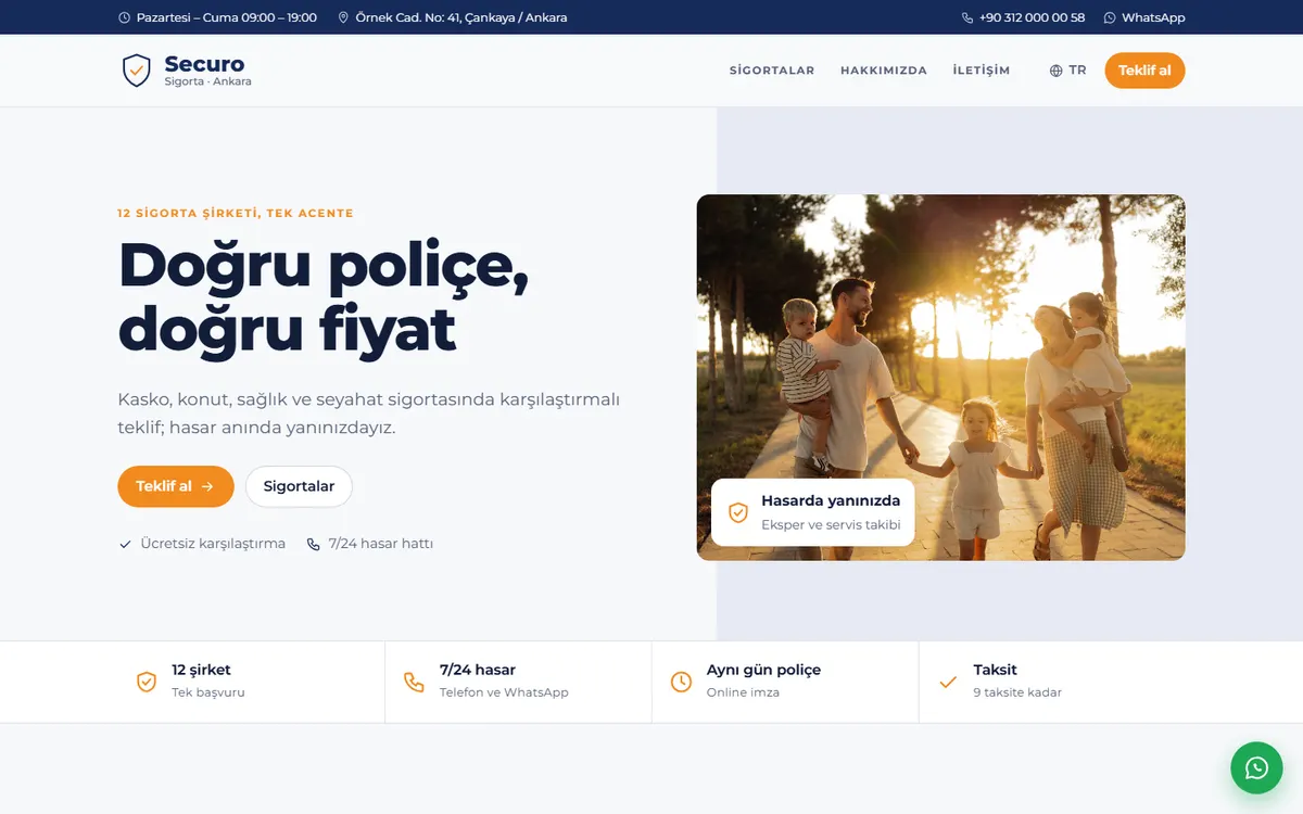 Securo · Sigorta Acentesi ekran görüntüsü